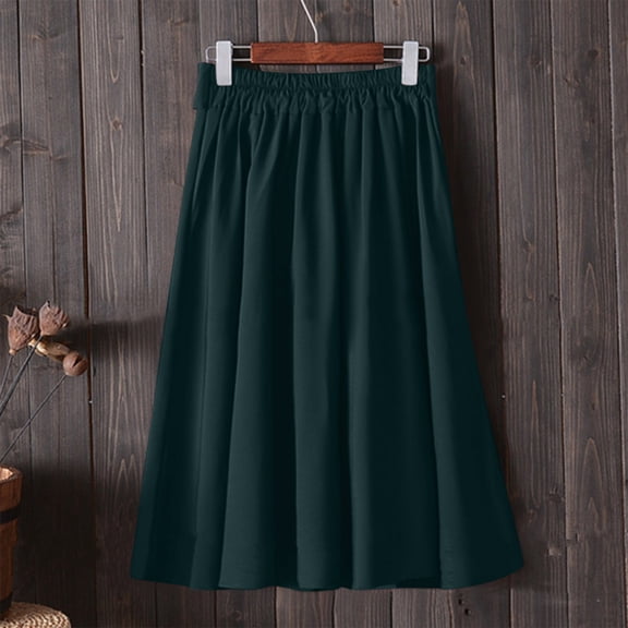 Vedolay Summer Skirts For Women Women's Everyday Soft Skirt,Green A