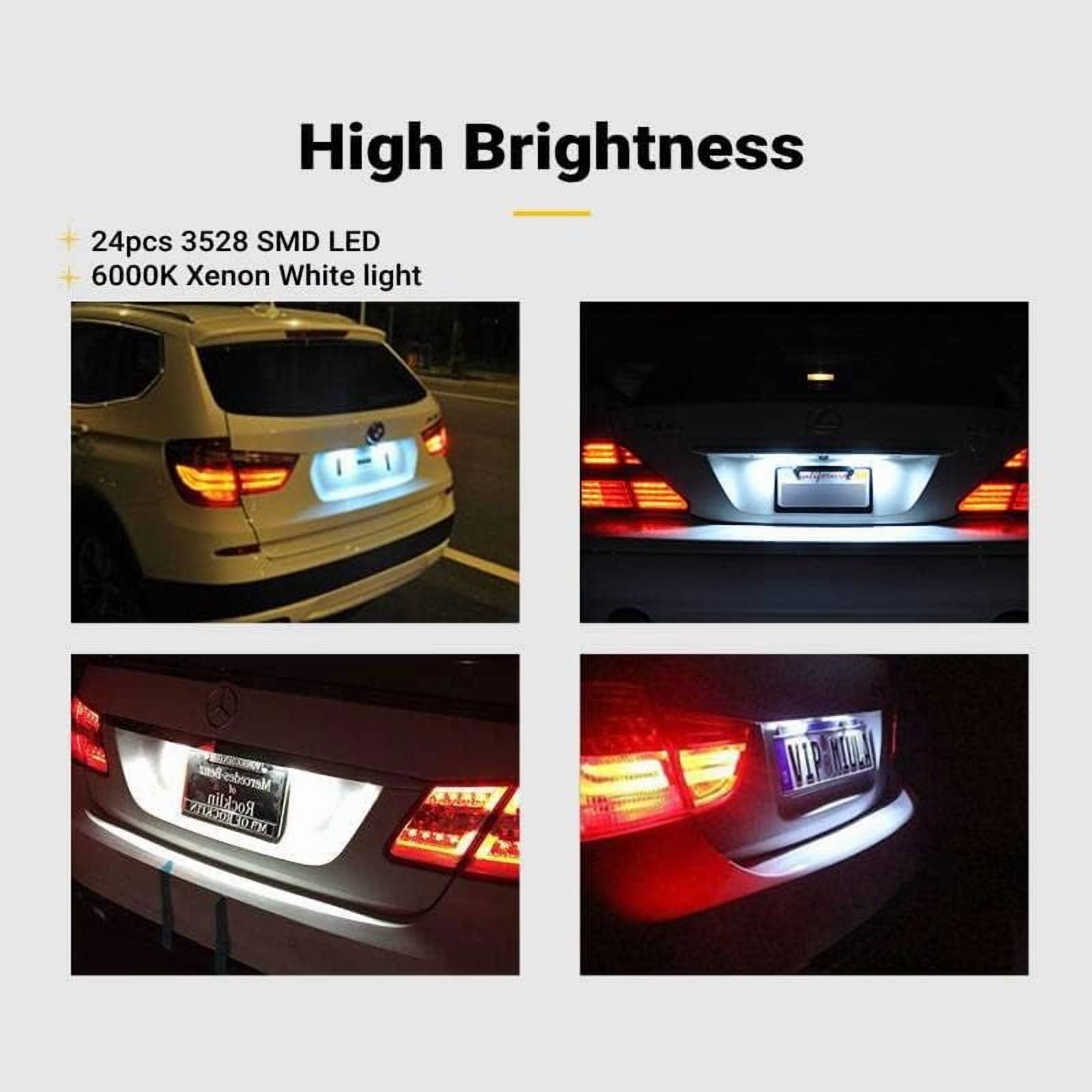 2PCS LED License Plate Light Lamp for BMW 1 3 5 X Series E82 E88 E90 E91 E92 E93 E39 E60 E61 X1 X3 X5 X6 Rear Tag Lights Assembly Replacement, 6000K Xenon White&Error Free