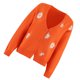 thumbnail image 1 of Minnieouse Suéter de mujer Lints invierno otoño estampado de flores adorables estampado de manga larga cuello en V transpirable lavable suelto señoras Prendas para la parte del cuerpo Naranja METRO Minnieouse AP012615-27, 1 of 6