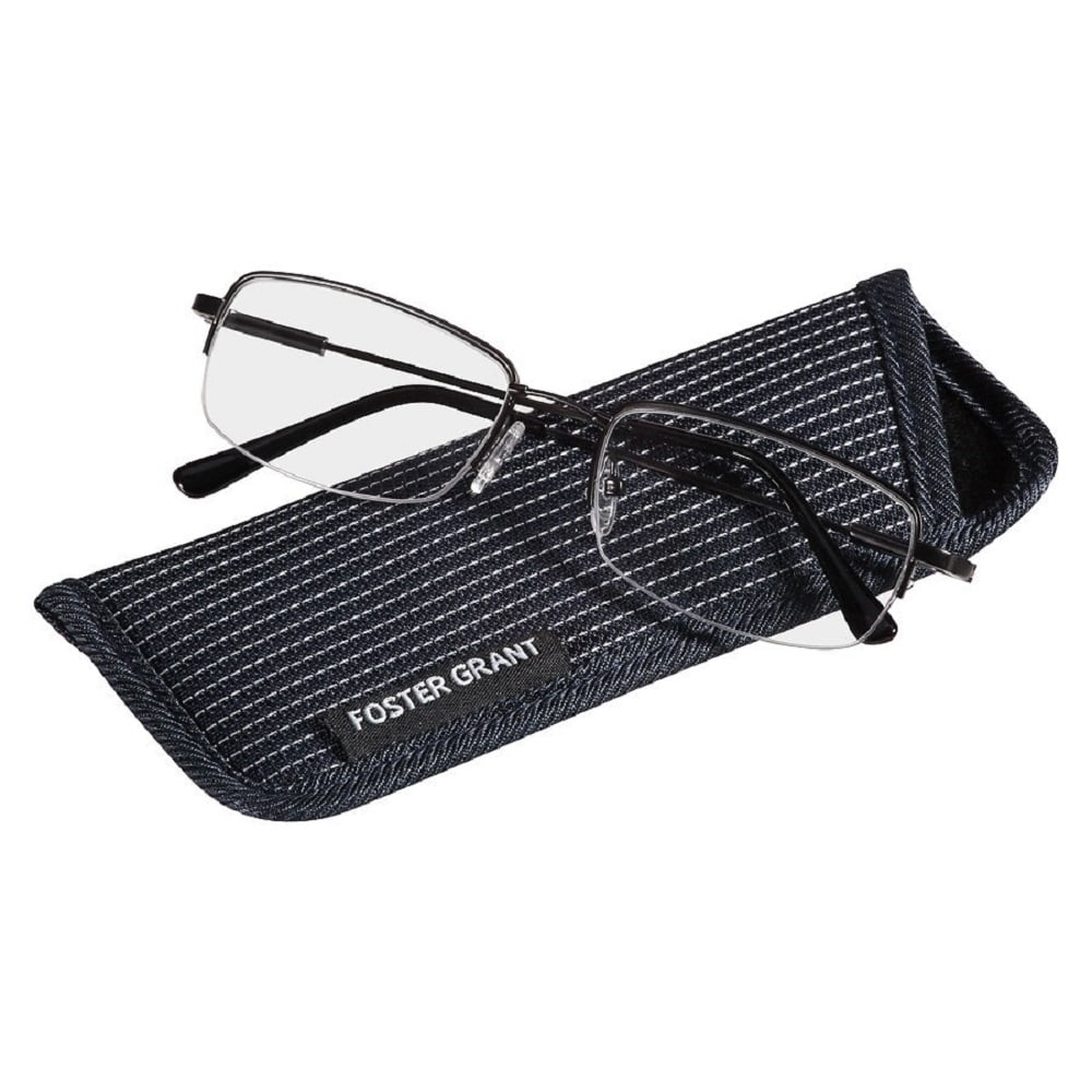 Foster Grant HyperFlexx HF25 Gunmetal Reading Glasses with Crystal