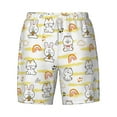 thumbnail image 5 of Rocae Rabbit And Milk Tea for Men's Swim Trunks Quick Dry With Two Side Pockets and One Lined Patch Pocket3X-Large, 5 of 9