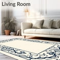 thumbnail image 2 of ODIKA 5'x7' Machine Washable Non-Slip Area Rug, Ethereal Flourish Baroque Grandeur Opulent High Traffic Rug, Ivory, 658855, 2 of 7