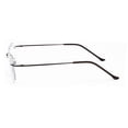 thumbnail image 3 of Men Progressive No Line Multifocus Rimless Metal Reading Glasses – Tri-Focal Reader - Half Power On Top +2.00, 3 of 4