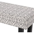 thumbnail image 2 of Ashford Boho Fabric Bench with Black Print, Modern Rubberwood Frame for Bedroom Foyer Entryway, 2 of 8