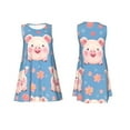 thumbnail image 7 of Yiaed Cute Pig Flowers Print Women's Sleeveless Dress, Loose Fit Summer Dress, Casual Sleeveless Dress for Women, 7 of 7
