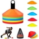 thumbnail image 1 of Conos marcadores, 50 piezas de conos para entrenamiento de conos en fútbol, hockey, balonmano o ayuda para el entrenamiento de coordinación, viene con soporte, bolsa de malla, total 5, 1 of 8