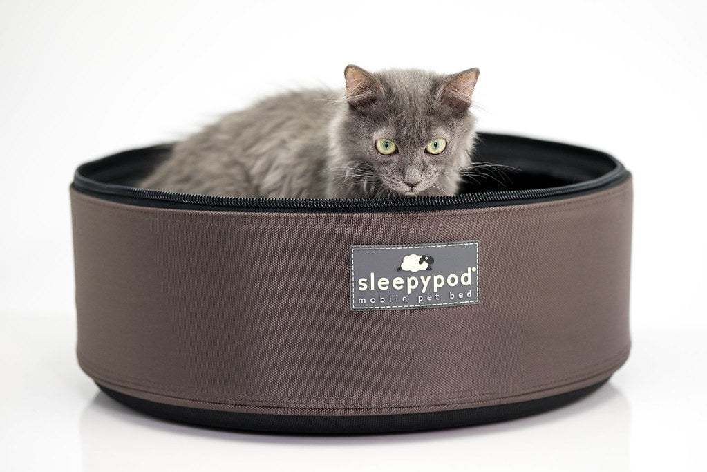 Sleepypod Mobile Pet Bed — Multi-use Travel Pet Bed, Crash-Tested Car Seat, & Carrier for Dogs and Cats up to 15 Pounds (Chocolate Brown)