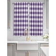thumbnail image 3 of Living Room Curtains 72 Inches length, Purple Checkered Window Treatment Curtain Drapes, Farmhouse Buffalo Plaid Light Filtering Drapes for Bedroom Laundry Room, 52"x72", 2 Panels, 3 of 7
