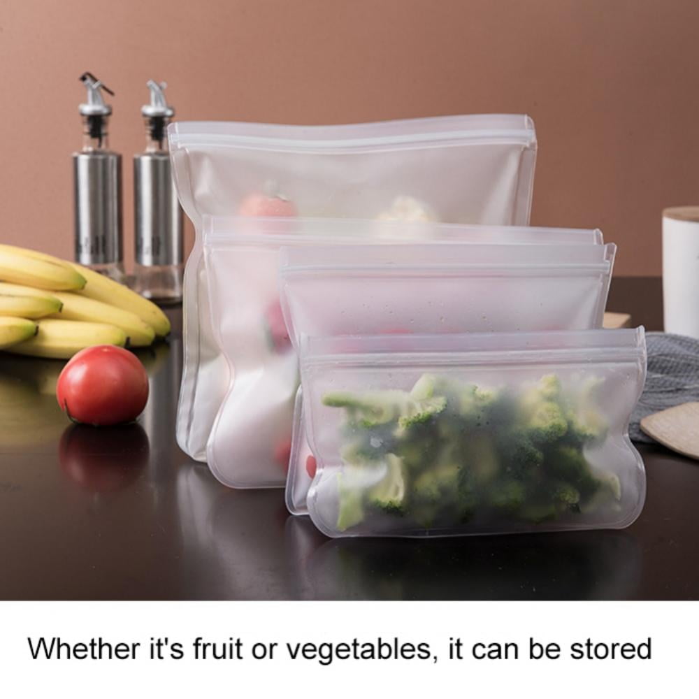 Reusable Silicone Food Storage Bags,Super Thick LeakProof Ziplock Bags