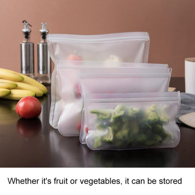 1Pc Reusable Food Freezer Bags Leakproof Silicone Ziplock Bags BPA