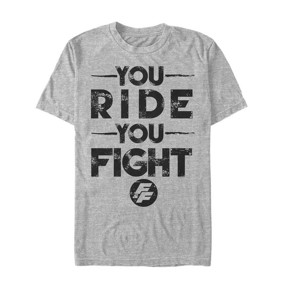 Men's Fast & Furious You Ride You Fight  Graphic Tee Athletic Heather 2X Large