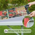 thumbnail image 6 of Pioneer Flower Floral Print Pattern Square Fitted Tablecloth with Elastic Edge,Square Table Cover,Washable Elastic Table Cover for Home Kitchen Party Decor 36"x36", 6 of 6