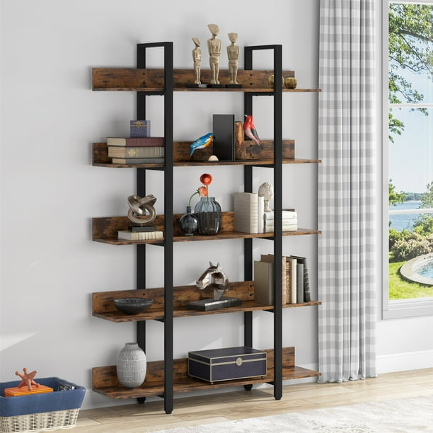 Tribesigns 5Tier Bookshelf, Industrial 5Shelf Etagere Bookcase