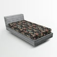 thumbnail image 2 of Ambesonne Floral Boho Fitted Sheet, Art Blooming Flowers, Twin Size, Dark Taupe Multicolor, 2 of 5