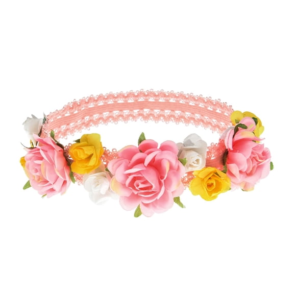 Love Sweety Diadema De Flores Para Niñas Y Bebés, Tocado Floral De Rosas Para Accesorios Fotográficos Del Festival De Cumpleaños (Coral)
