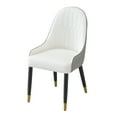 thumbnail image 3 of CoSoTower Modern Dining Chairs Set of 2 Pcs Faux Leather Dining Chair with Metal Legs for Living Room/Dining Room/Reception Room(White+Gray), 3 of 9