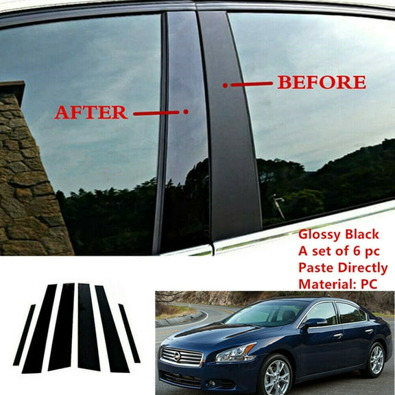 Possbay Window Pillar Posts Door Side Trim Covers Fit for Nissan Maxima 2009-2015