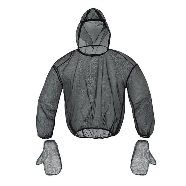 Greeniant Chaqueta de malla de insectos, portátil, transparente, lavable, Flexible, para acampar, montañismo, pesca, Protector de ropa con Escalada L/XL
