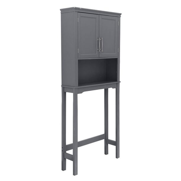 Zimtown Bathroom Space Saver Over The Toilet Shelved Storage Cabinet Organizer Gray - Walmart.com