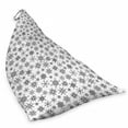 thumbnail image 2 of Snowflake Lounger Chair Bag, Line Art Design Snowflake Pattern Geometric Arrangement with Circles Hexagons, High Capacity Storage with Handle Container, Lounger Size, Black White, by Ambesonne, 2 of 5
