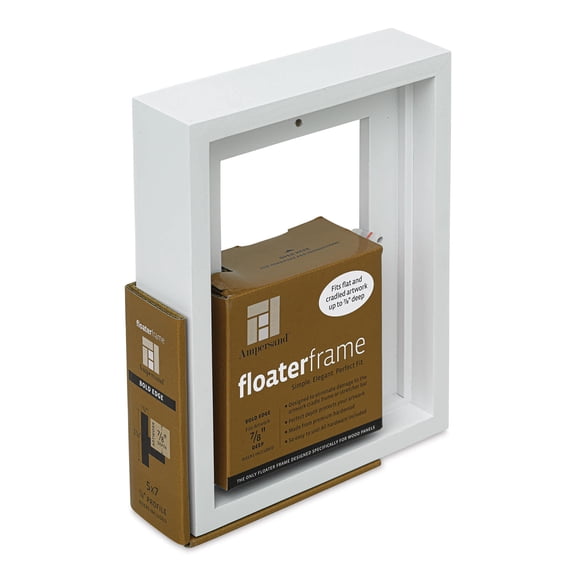 Ampersand Floater Frame - Bold, White, 5" x 7", 7/8"