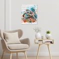 thumbnail image 2 of Deep Ocean Sea Canvas Wall Art Sea Turtle Amphibians Illstrations on Rustic Wood Board Wall Art Decor Nautical Colorful Pink Seaweed Wall Art for Living Room Bedroom Ready to Hang,12 X 16 inches, 2 of 5