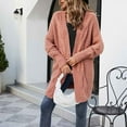 thumbnail image 4 of Babysbule Womens Cardigans Woman Fashion Solid Color Long Sleeves Knit Cardigan Loose Tops Blouse Sweater Women's Top Blouse, 4 of 5