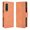 Brown, variant on Galaxy Z Fold 3 5G Case, Shockproof PU Leather Wallet Flip Stand Magnetic Cover, Black