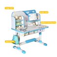thumbnail image 3 of Kids Study Desk Chair Set with Astronaut Pattern - Height Adjustable Ergonomic Children's Desk with Large Writing Board, Bookshelf & Drawer for Bedroom, School Learning, 3 of 8
