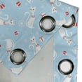 thumbnail image 4 of Ambesonne Christmas Grommet Curtain, Cats with Necklaces, 50" x 108", Pale Blue Red White, 4 of 6