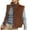 Brown, variant on Puffer Vest for Women Lightweight Stand Collar Button down Sleeveless Quilted Jacket Fashion Fall Winter Coat