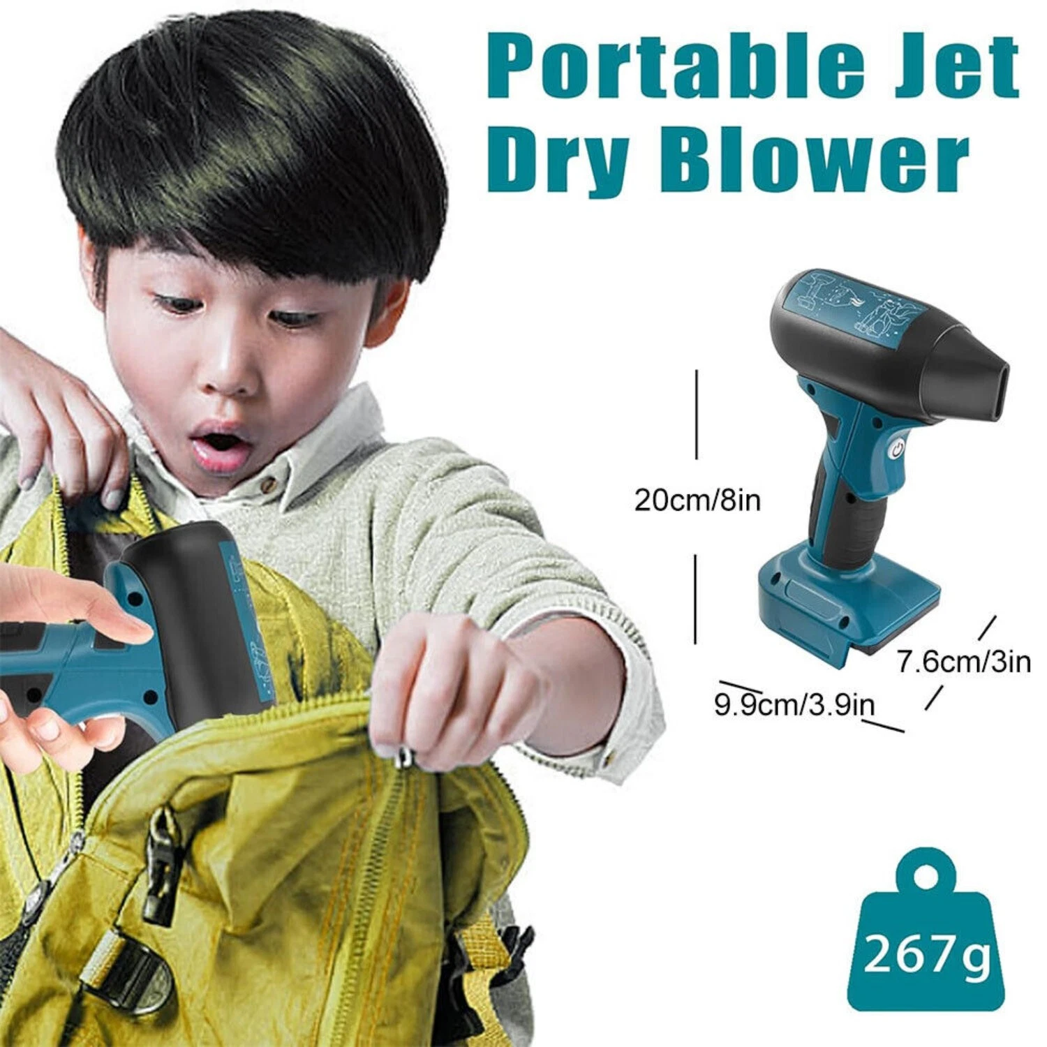 Cordless Jet Dry Mini Leaf Blowers Vacuums for Bosch 18V GBA Battery Jobsite Air
