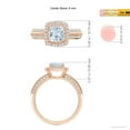 thumbnail image 4 of ANGARA Natural Twisted Rope Cushion Aquamarine Halo Ring in 14K Rose Gold for Women (Size-6mm) | March Birthstone, Birthday, Anniversary, Jewelry Gift for Women | Natural Aquamarine Ring, 4 of 9