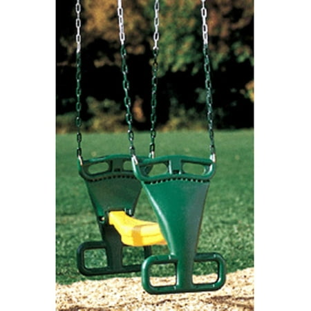 Kidwise Molded Back to Back Glider with Chains- Green/Yellow