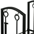 thumbnail image 7 of Indoor and Outdoor Patio Iron Firewood Log Cart with Fireplace Tool Rack, Black, 7 of 7