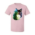 thumbnail image 2 of Earth Wolf Trees Mountains Nature Animal Lover Men's Graphic T-Shirt, Light Pink, 4XL, 2 of 3