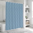 thumbnail image 5 of Polyester Fabric Haze Blue Plaid Shower Curtain, Farmhouse Modern Abstract Striped Waterproof Bathtub Curtain Bathroom Decor Set with Hooks 54 x 78 Inches, 5 of 6
