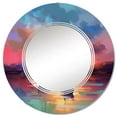 thumbnail image 2 of Designart "Serenity in the Harbor II" Coastal Round Wall Mirror - Nautical & Coastal Oval Printed Decorative Oversized Mirror - Multiple Color Options, 2 of 4