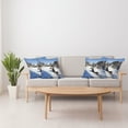 thumbnail image 4 of Ambesonne Winter Throw Pillow Cover 4 Pack, Log Cabins in Mountains, 24", Blue Brown White, 4 of 7