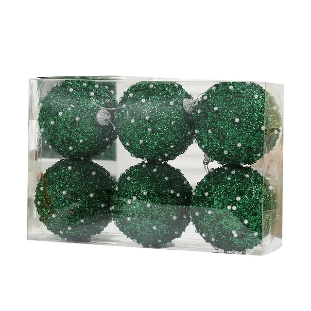Wosthever 6x Adornos De Bolas De Navidad En Cantidades Abundantes Adornos Verdes Ligeros Y Duraderos Hechos De Espuma Kits de decoración para fiestas Verde