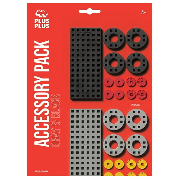Plus-Plus - Small Baseplate And Wheel Mix - Red Package