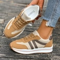 thumbnail image 3 of Rokment Platform Running Shoes Fashion Sneakers for Women Comfortable Trendy Casual Color Block Suede Leather Chunky Non Slip Walking Tennis Skate Shoes Brown Size 5.5, 3 of 7