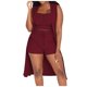 thumbnail image 1 of 2025 Conjunto de 3 piezas para mujer: abrigo sin mangas acanalado, chaleco y pantalones cortos, color liso, ropa informal/de fiesta, tallas S-XXL, 1 of 5