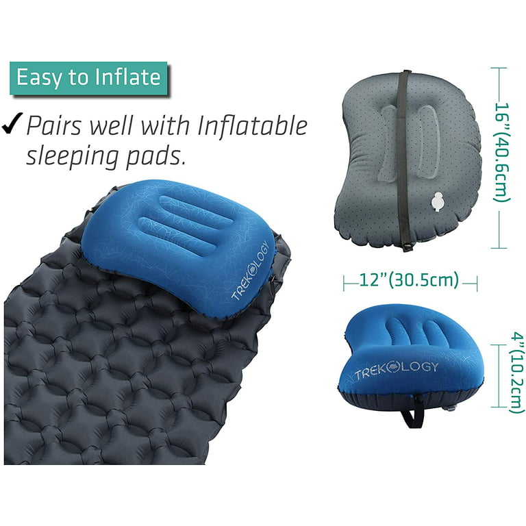 TrekStar Backpacking Inflatable Travel Pillow, Comfortable, Small, &  Ergonomic Design