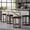 black 4PC, variant on Set of 4 Counter Height 25 Inch Backless Bar Stool Set PU Leather Upholstered Seats Metal X Frame Footrest Modern Kitchen Dining Room Stools Brown
