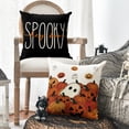 thumbnail image 4 of Sm:)e Black Boo Spooky Ghost Pumpkin Halloween Pillow Covers 18x18 Inch Set of 2, Cushion Covers for Sofa Home Decor, 4 of 8