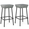 thumbnail image 5 of Yardi Yarda 29.5 Inches Patio Bar Stools Set of 2, Bar Stool with Rattan Seat and Footrest for Outdoor as Yard, Gray, 5 of 12
