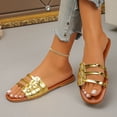 thumbnail image 6 of Xfvqtps Women Flat Sandals Slide Slip on Casual Shoes Straps Summer Sandals Comfortable Lightweight Slippers, 6 of 8