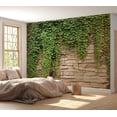thumbnail image 6 of Surface Texture Wallpaper Wall Mural - Stacked Stone Ivy Wall, 6 of 8