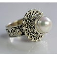 thumbnail image 4 of Navya Craft Freshwater Pearl 925 Sterling Silver Handmade Women Statement Ring, Pearl Jewelry Size 10.5, 4 of 4